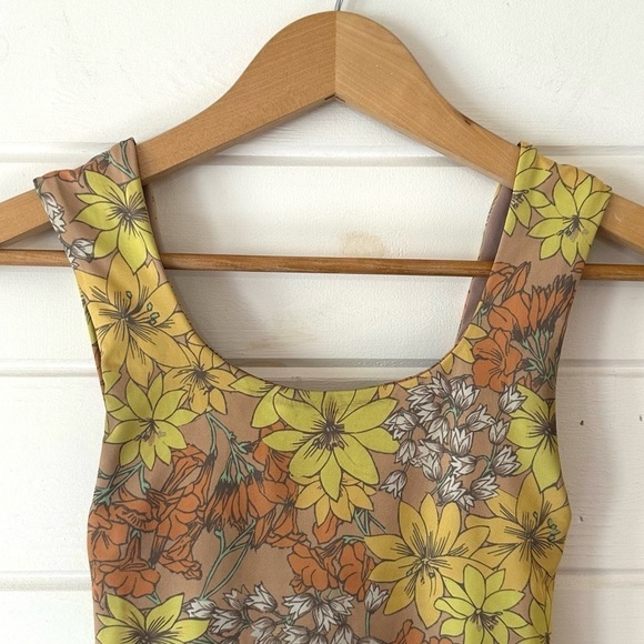 Seea Agra Neo Boho Retro Floral Scoop Neck Cheeky One Piece Bathing Suit Sz XS - Picture 6 of 13